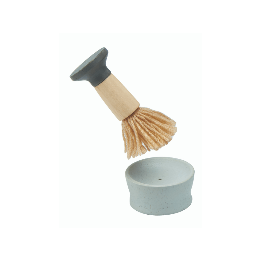 Plan Toys shave set brush and bowl