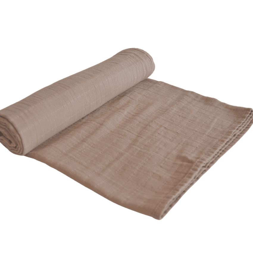 Organic Muslin Swaddle Blanket, Pale Taupe