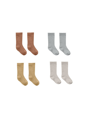 Organic Baby Socks Set (Clay, Dusty Blue, Honey, Ash)