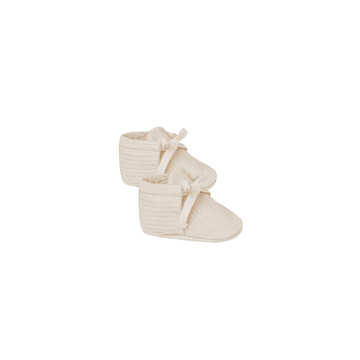 Quincy Mae Ribbed Baby Booties, Natural