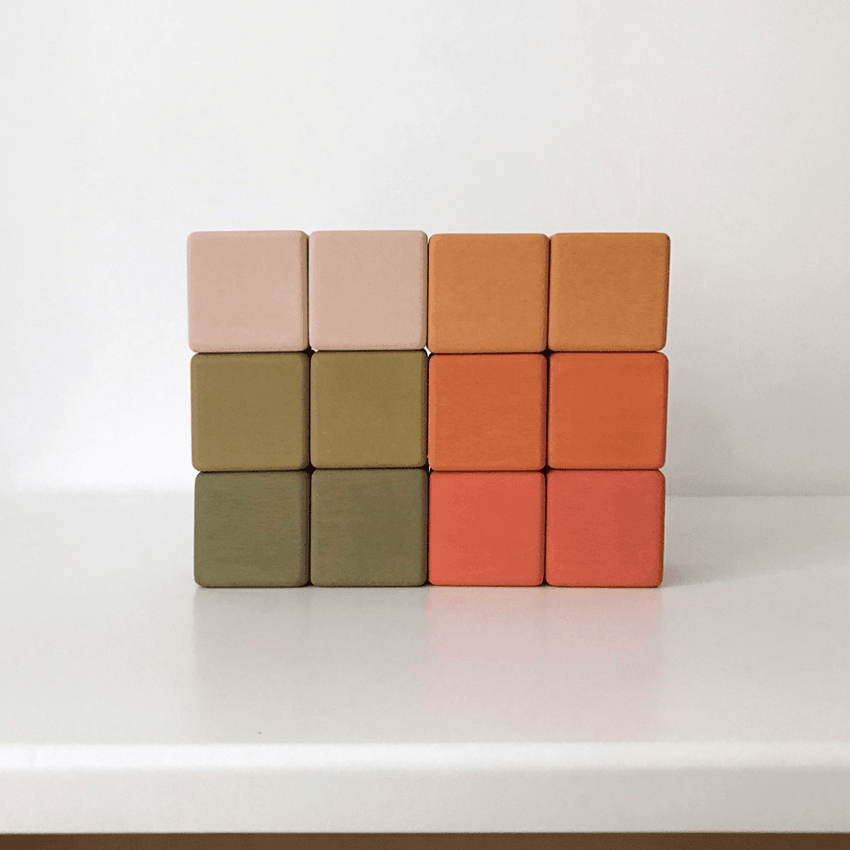Mini Cube Blocks Set, Flower Meadow