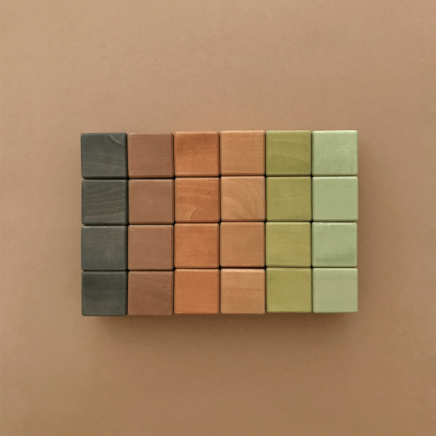 Cube Blocks Set, Olive