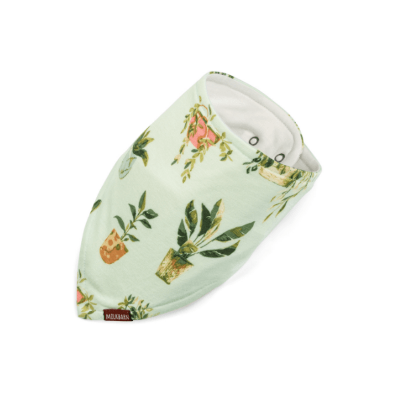 bamboo kerchief bib in potted plants