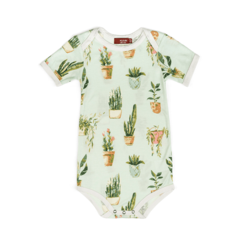 bamboo short sleeve one-piece in potted plants
