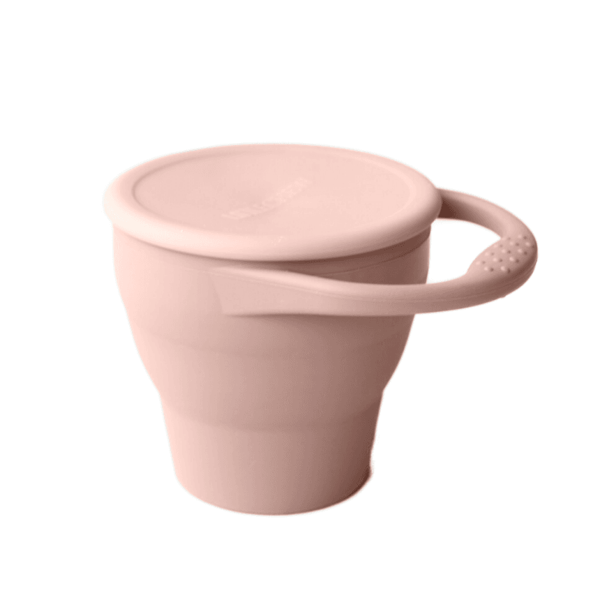 Foldable Silicone Snack Cup, Misty Rose