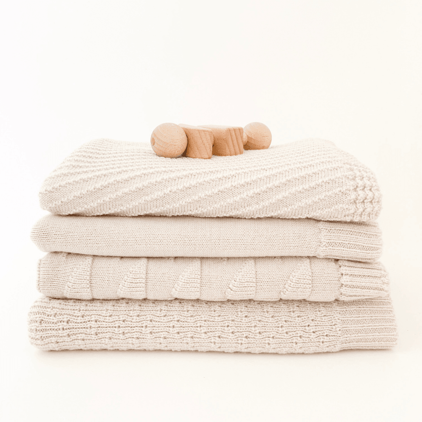 Merino Wool Charlie Blanket, Off White