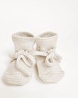 hvid wool baby booties off white
