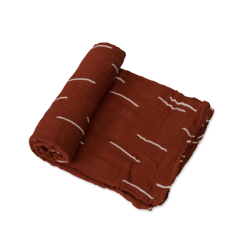 Deluxe Cotton Muslin Swaddle Blanket, Baked Clay