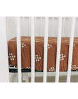 mebie baby cotton muslin chestnut textiles crib sheet detail