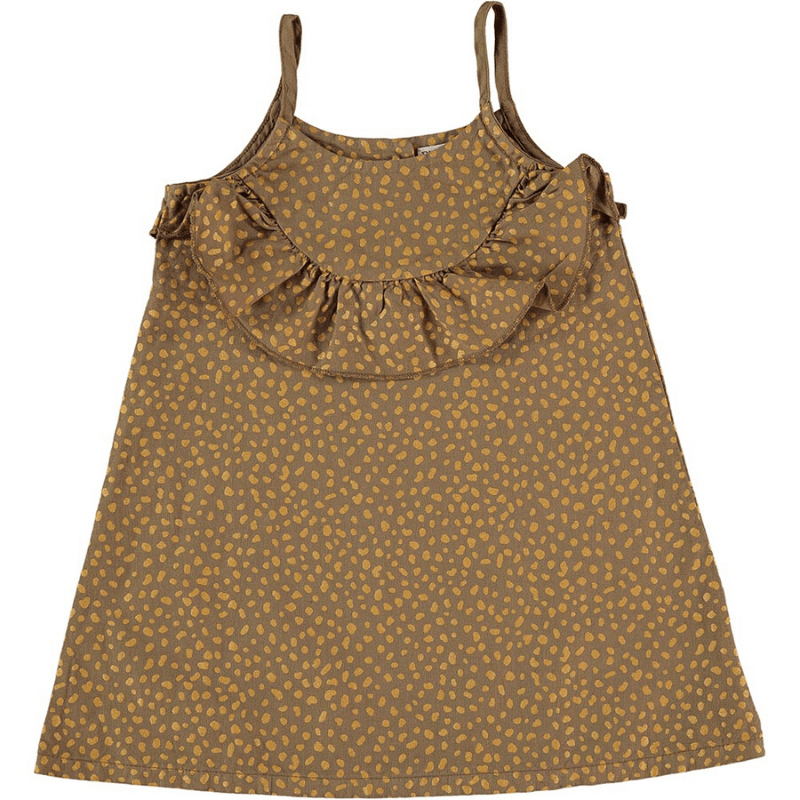picnick kate ruffle dress, giraffe print front