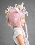 Ella Unicorn Hat, Pink with Multi Mane