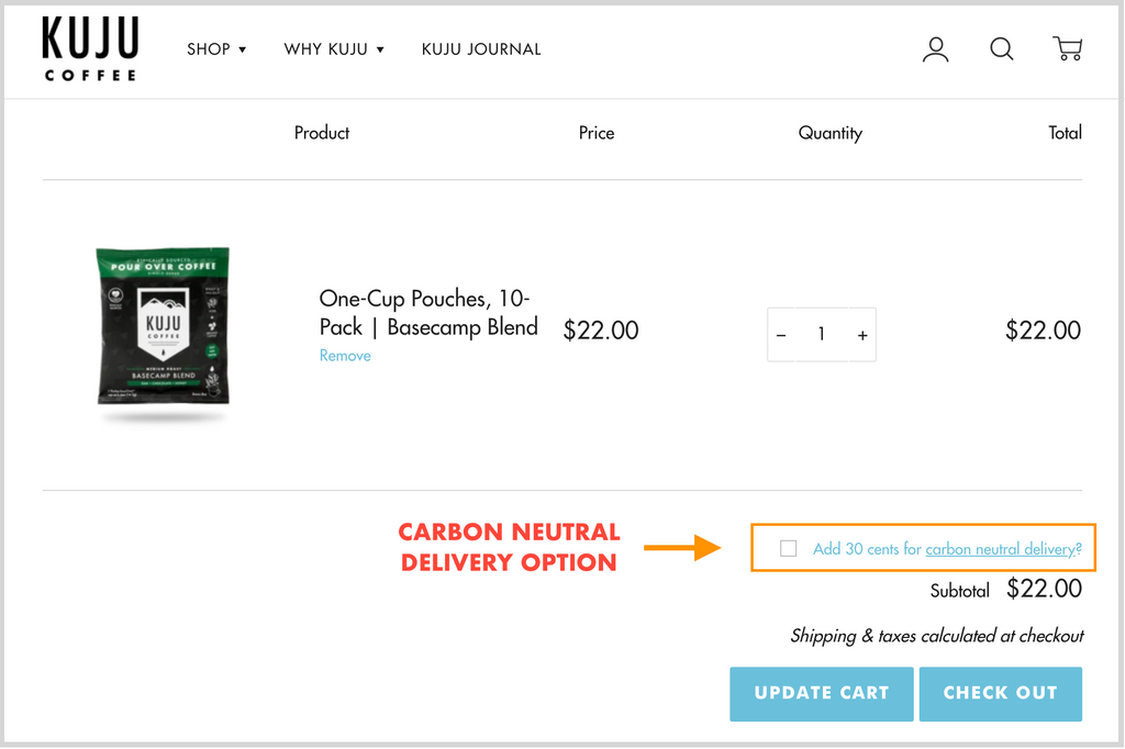 carbon neutral delivery option