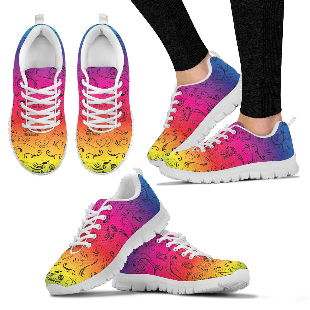 rainbow colored women's shoes