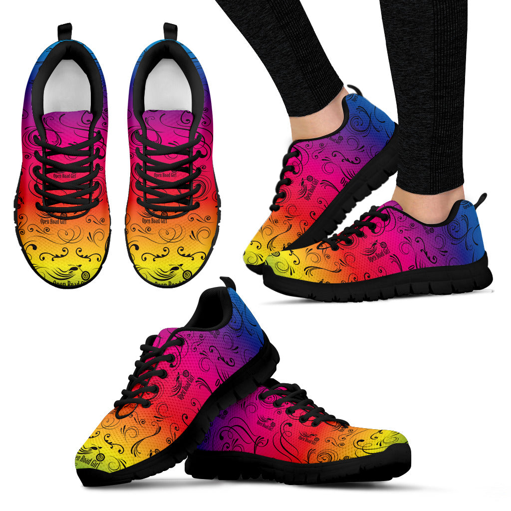 rainbow colored sneakers