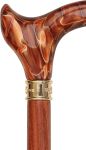 Vivid Sunset LEFT Ergonomic Walking Cane Rosewood Shaft 38