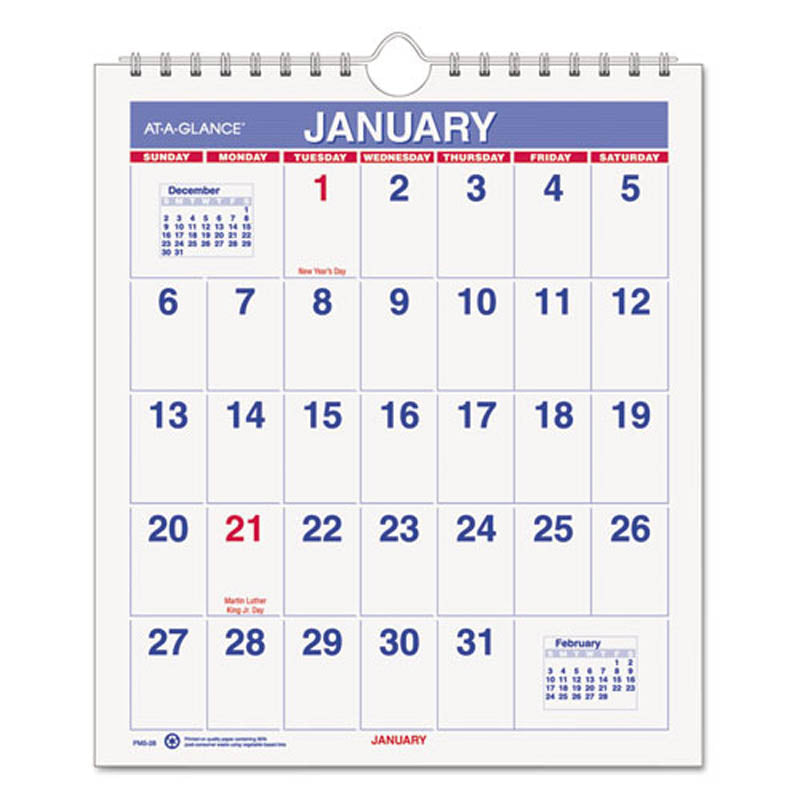 Mini Monthly Calendar Printable