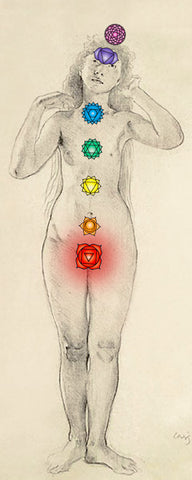 Position of chakra 1 on the human body