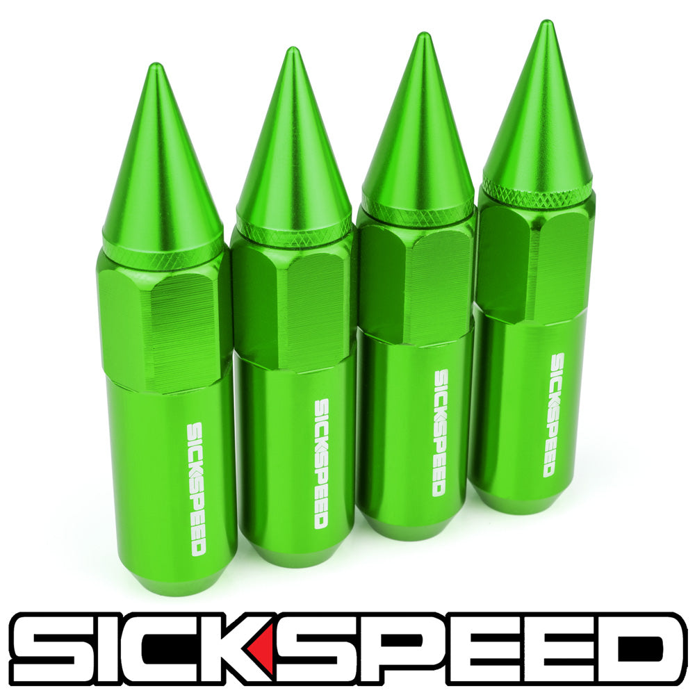 SICKSPEED 4 PC RED CAPPED 60MM EXTENDED TUNER LOCKING LUG NUTS 1/2x20 L25