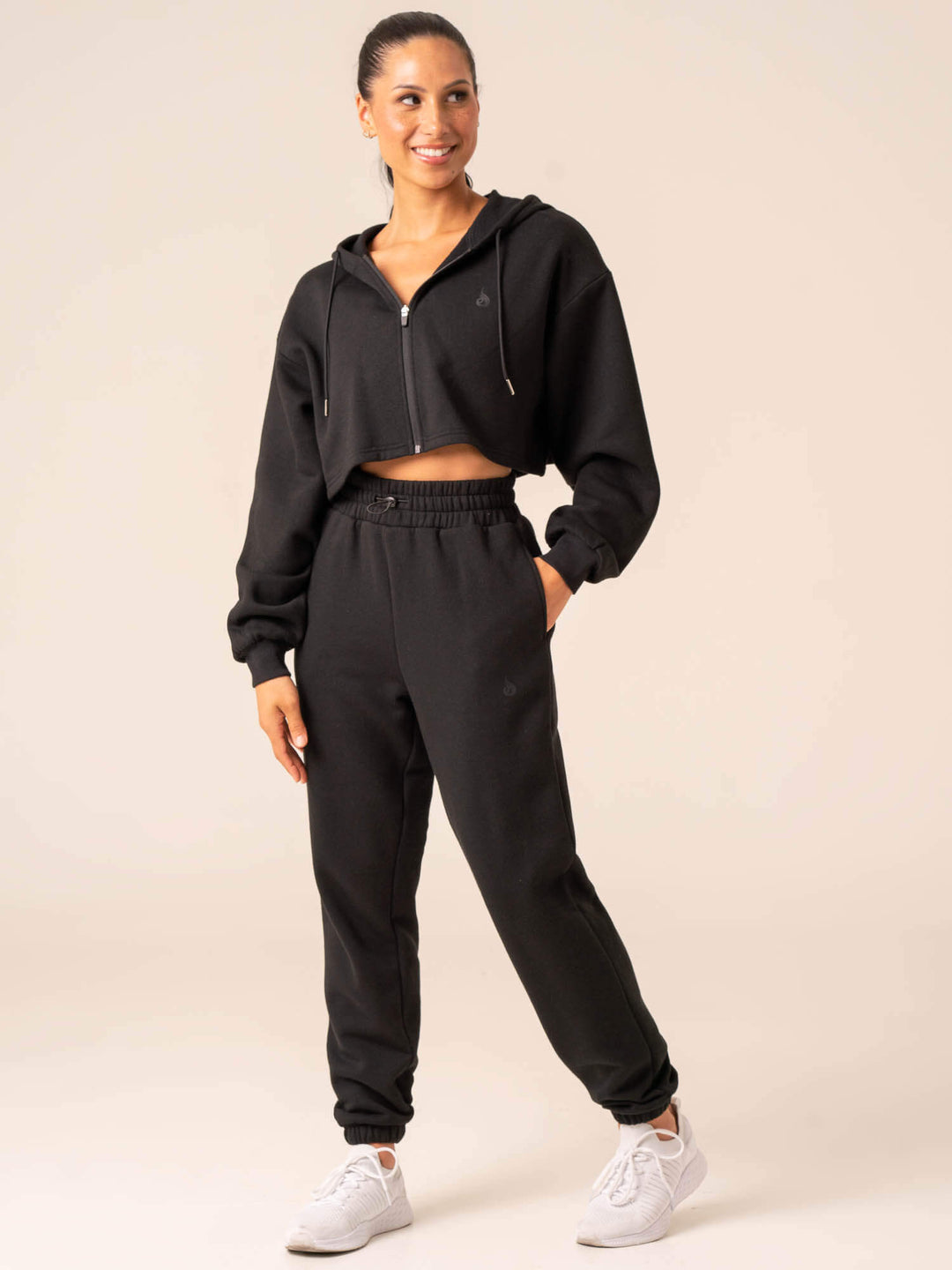 Embody Oversized Track Pants - Black Clothing Ryderwear 