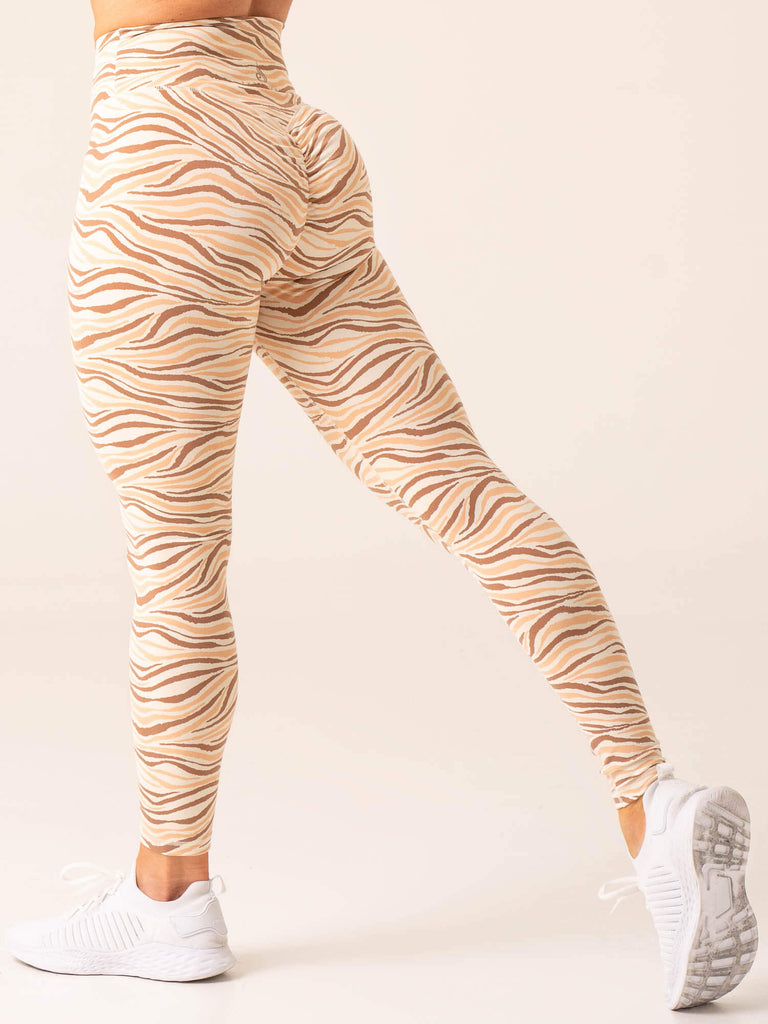 Pobreza extrema Formación inquilino Unstoppable High Waisted Scrunch Leggings - Vanilla Zebra - Ryderwear