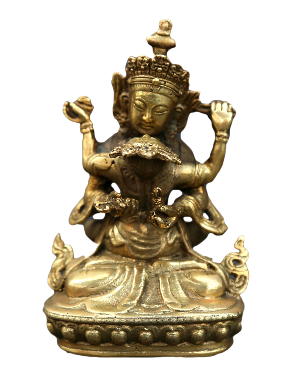 Mandkesvara Yab Yum Tibetan Buddha Hevajra Tantric Bronze Gild Statue Captivated