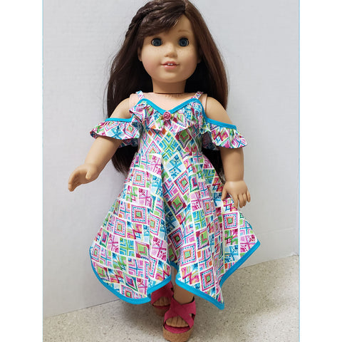 cold shoulder dress sewing pattern 18 inch doll