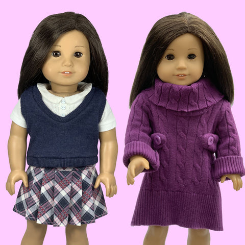 sweater vest dress sewing pattern 18 inch doll