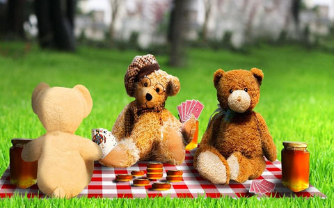 Teddy bears having a picnic