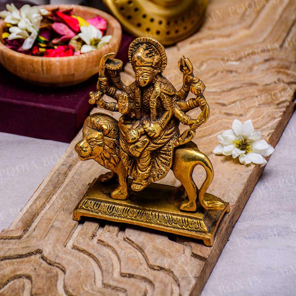 Buy Beautiful Mata Rani Goddess Durga Brass Idol Online in India ...