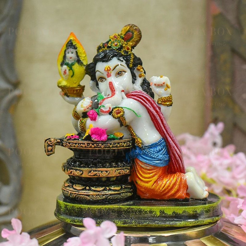 Buy Beautiful Ganesh Lingam Idol/Murti Online in India - Mypoojabox.in