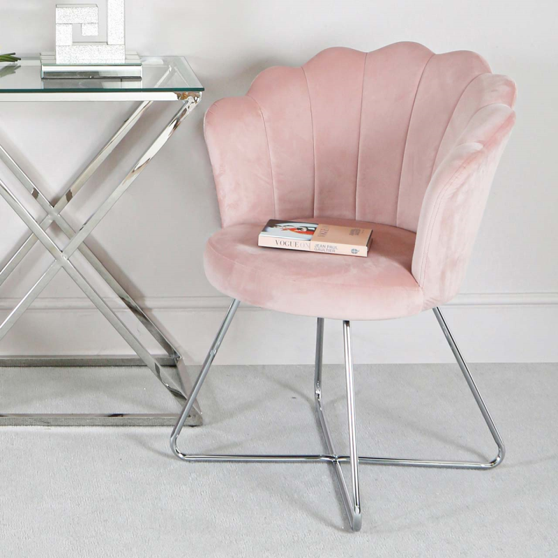 light pink shell chair