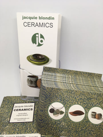 promo material for packaging jacquie blondin ceramics