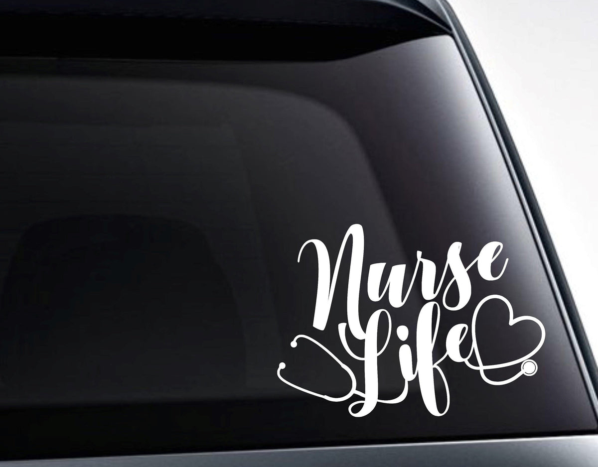 Nurse Life Stethoscope Heart Decal