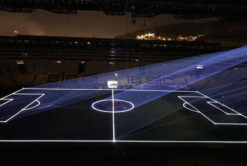 Laser soccer field