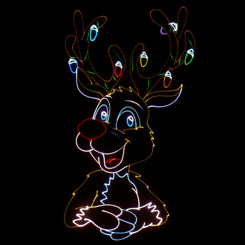 Rudolph Reindeer draw in laser