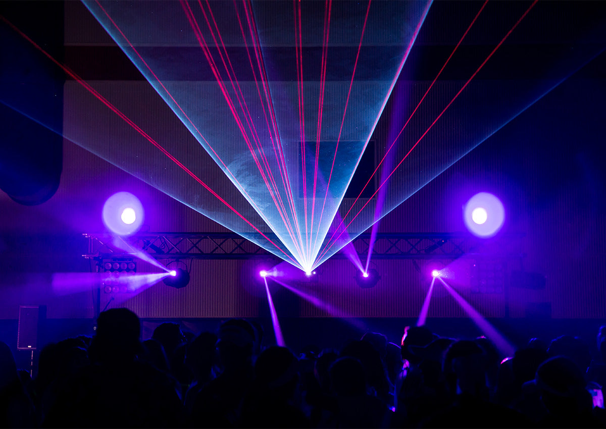 dj lasers used at high school dance in the dark