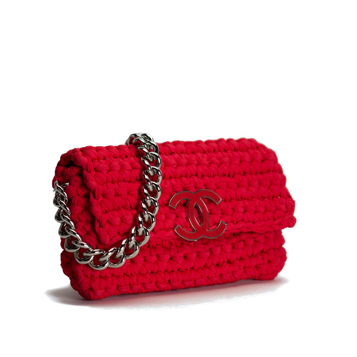 chanel crochet flap bag