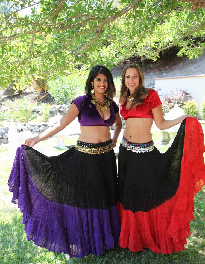 25 Yard Skirt Gypsy Tribal Cotton Skirts Belly Dance Dancing  ATS Black Blue 