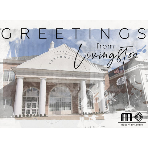Greetings from Livingston Town Hall Postcard