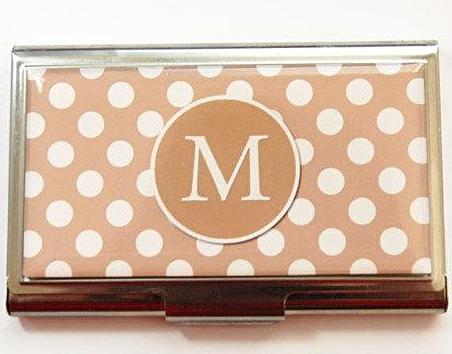 monogram business card case