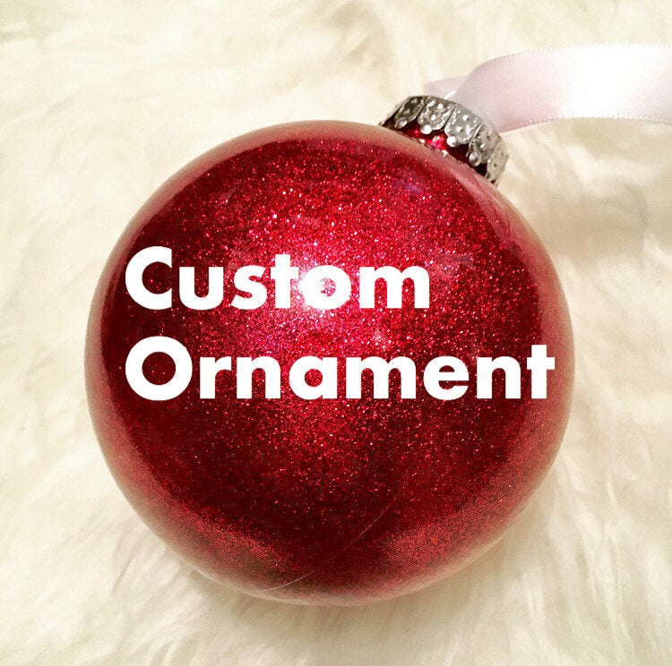 Custom Christmas Ornament, Glitter Ball 