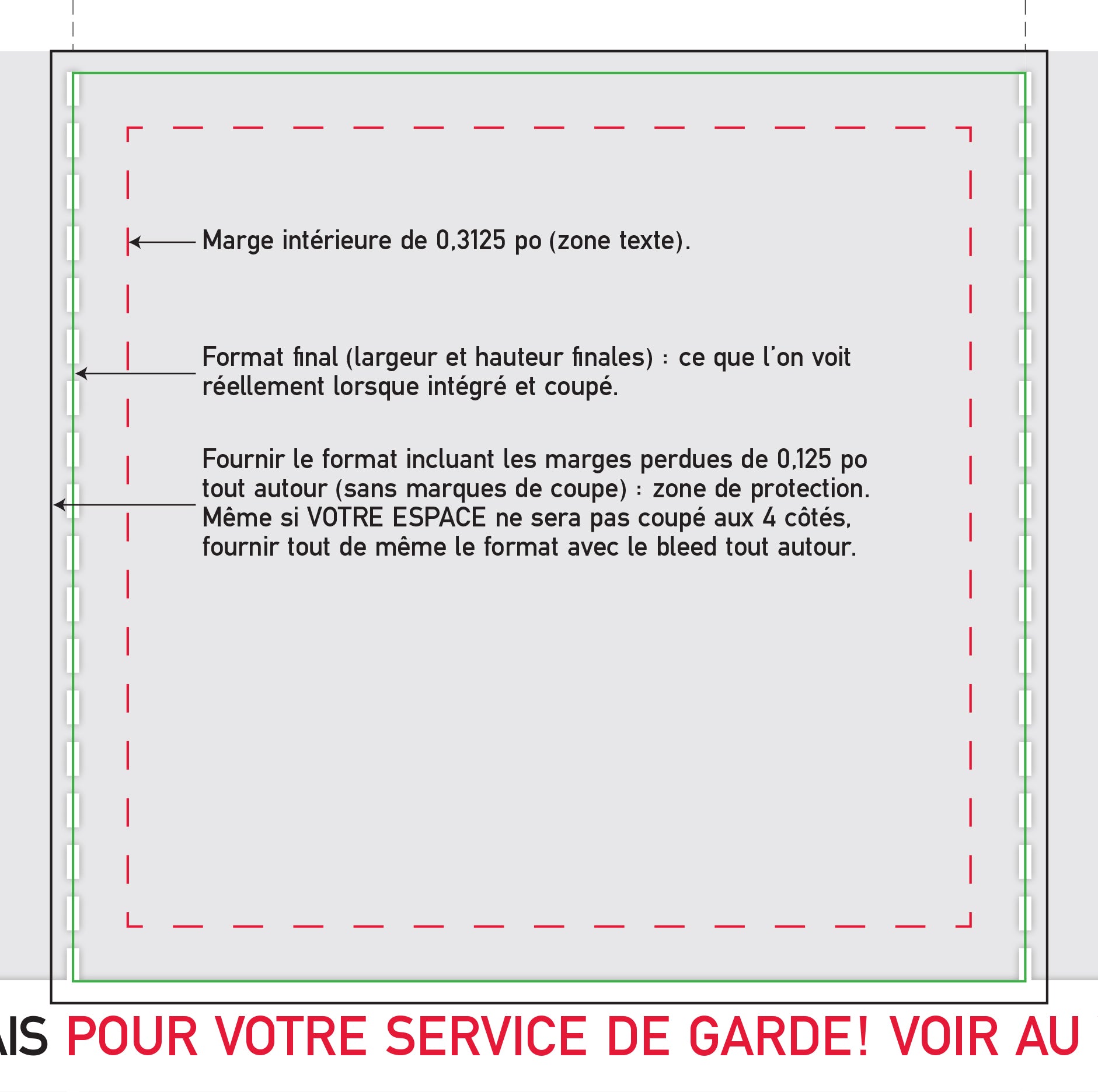 Démonstration des spécifications de formats pour les annonceurs de CARRÉ RABAIS