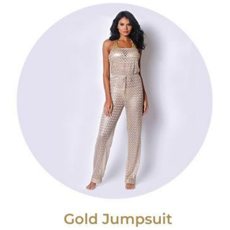 gold jumpsuit