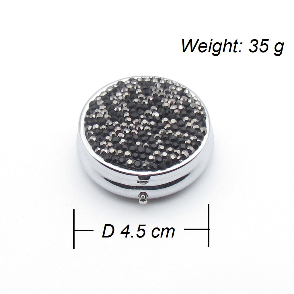 Handcraft Rhinestone Small Round Table Box