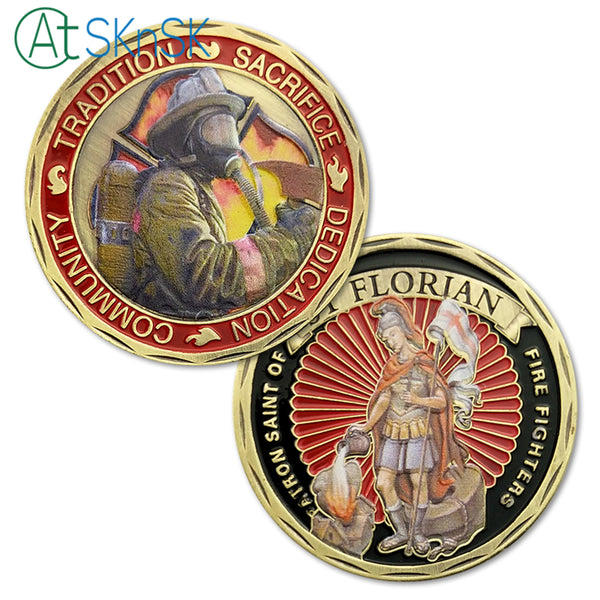 Saint Florian Firefighters US challenge coins