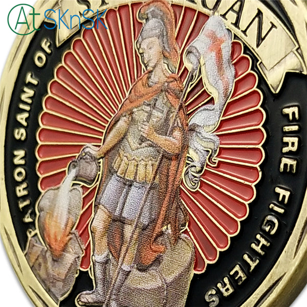 Saint Florian Firefighters US challenge coins