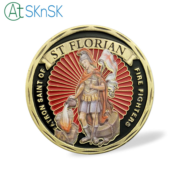 Saint Florian Firefighters US challenge coins