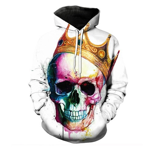 3d skull print hoodie