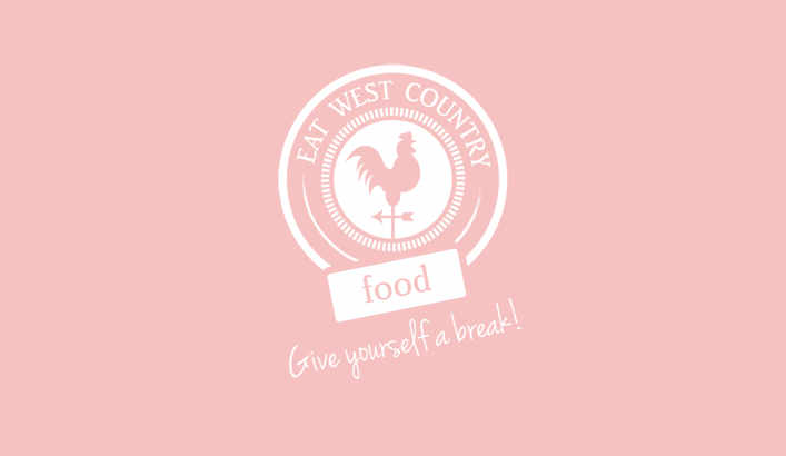 Eat West Country Catering logo on a pink background