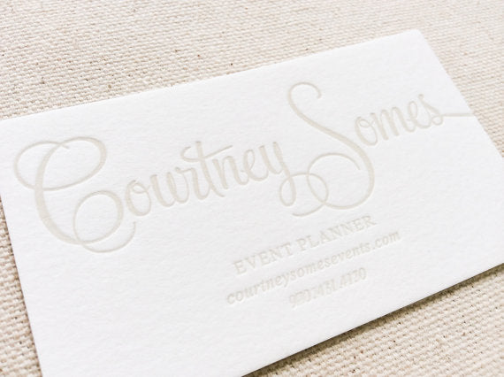 letterpress business card stationery